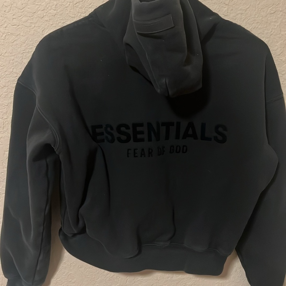 Essentials Fear of God faded black Hoodie with Logo Detail xxs